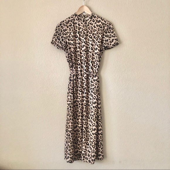 AVEC LES FILLES Leopard Mock Neck Dress - Picture 2 of 7